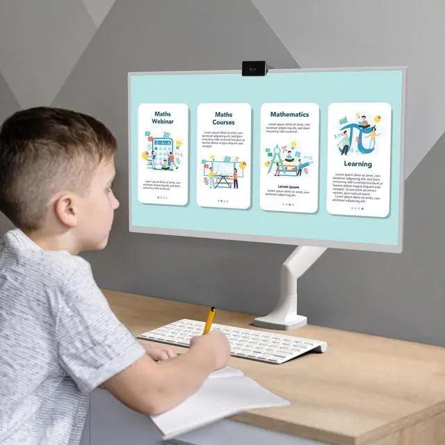 Alt view image 4 of 7 - ONKRON Monitor Arm-Full Motion Desk Mount for 13-32 Inch Flat or Curved Screens up to 19.8 lbs- Single Monitor Desk Mount-Adjustable Gas Spring Monitor Arm, VESA 75x75,100x100, White