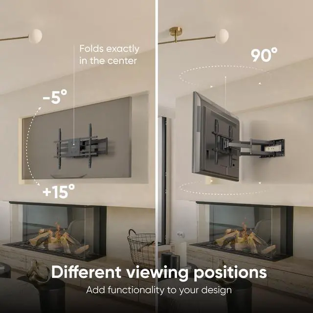 Alt view image 3 of 7 - ONKRON TV Wall Mount for 42-110 Inch Flat and Curved Screen TVs up to 220 lbs Swivel and Tilt Full Motion TV Moun-Articulating TV Mount (40" Extension)