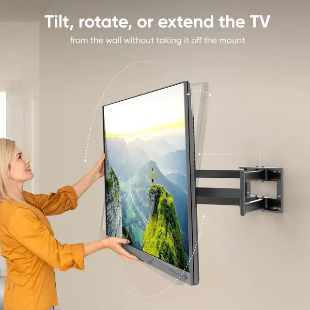 Alt view image 7 of 7 - ONKRON TV Wall Mount for 42-110 Inch Flat and Curved Screen TVs up to 220 lbs Swivel and Tilt Full Motion TV Moun-Articulating TV Mount (40" Extension)