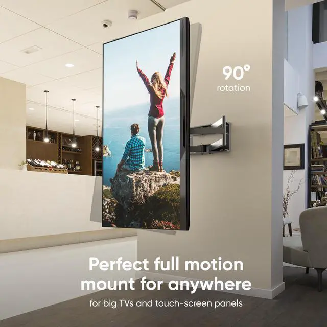 Alt view image 4 of 7 - ONKRON TV Wall Mount for 42-110 Inch Flat and Curved Screen TVs up to 220 lbs Swivel and Tilt Full Motion TV Moun-Articulating TV Mount (40" Extension)