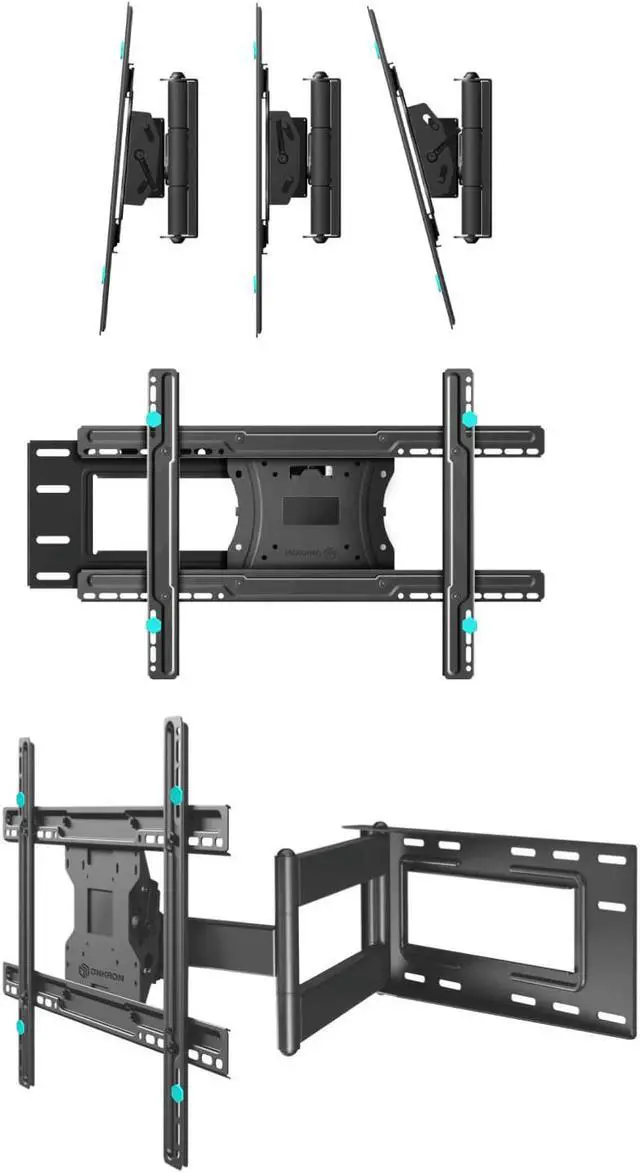 Alt view image 2 of 8 - ONKRON TV Wall Mount with Swivel and Tilt for Most 40-75 Inch TV up to 150 lbs, Full Motion TV Mount with Articulating Arms (28" Extension), TV Bracket Max VESA 600x400mm, 16 inch Studs (M7L) Black