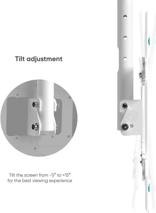 Alt view image 6 of 9 - ONKRON Ceiling TV Mount Hanging Height Adjustable TV Bracket - Drop Down TV Mount - Full Motion Pole TV Mount for 32 to 70 Inch LED LCD OLED 4K TVs, Flat Screens up to 150 lbs (N1L) White