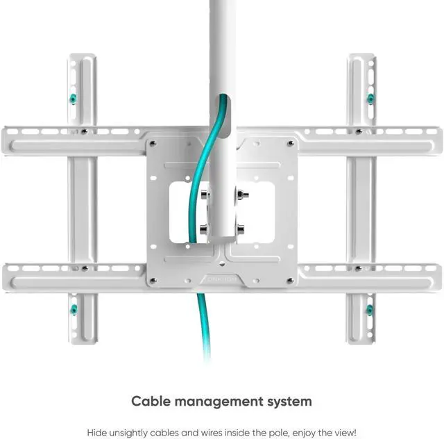 Alt view image 5 of 9 - ONKRON Ceiling TV Mount Hanging Height Adjustable TV Bracket - Drop Down TV Mount - Full Motion Pole TV Mount for 32 to 70 Inch LED LCD OLED 4K TVs, Flat Screens up to 150 lbs (N1L) White