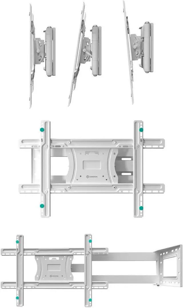 Alt view image 3 of 7 - ONKRON TV Mount TV Wall Mount with Swivel and Tilt for Most 40-75 Inch TV, Full Motion TV Mount with Articulating Arms, Max VESA 600x400mm, 150 lbs. Loading, 16 inch Studs M7L White