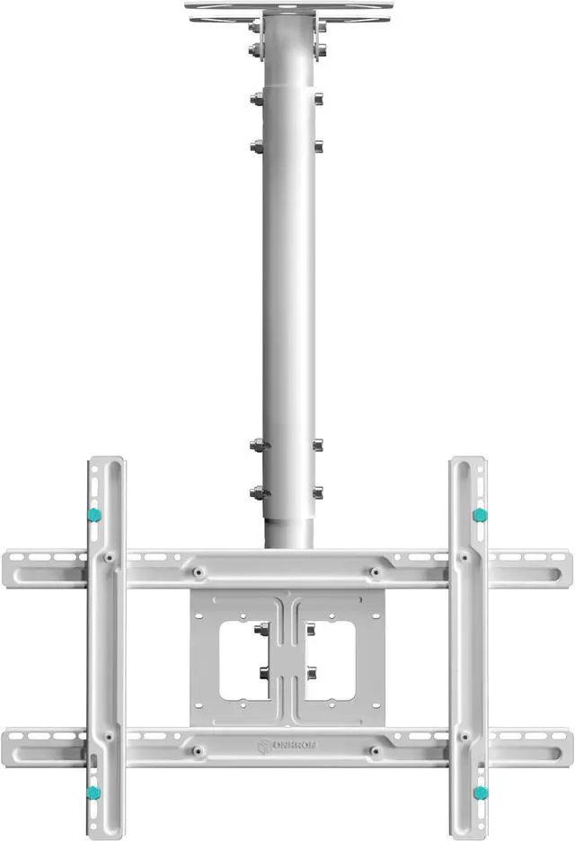 Alt view image 2 of 9 - ONKRON Ceiling TV Mount Hanging Height Adjustable TV Bracket - Drop Down TV Mount - Full Motion Pole TV Mount for 32 to 70 Inch LED LCD OLED 4K TVs, Flat Screens up to 150 lbs (N1L) White