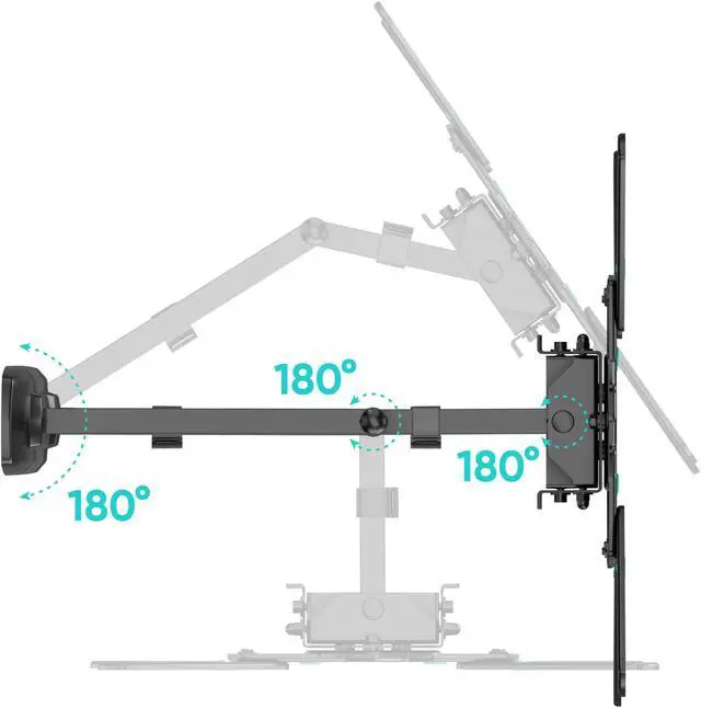 Alt view image 5 of 7 - ONKRON Wall Mount TV Bracket , 32 - 65 Inch TV Mount for TVs up to 90.4 lbs, VESA 100x100 - VESA 400x400 Wall Mount, Tilt & Swivel TV Wall Mount / Corner TV Wall Mount , Universal TV Mount , M4R Black