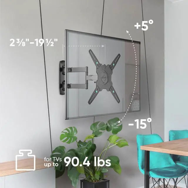 Alt view image 3 of 7 - ONKRON Wall Mount TV Bracket , 32 - 65 Inch TV Mount for TVs up to 90.4 lbs, VESA 100x100 - VESA 400x400 Wall Mount, Tilt & Swivel TV Wall Mount / Corner TV Wall Mount , Universal TV Mount , M4R Black