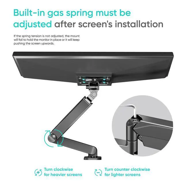 Alt view image 5 of 7 - ONKRON TV Monitor Wall Mount Bracket for 13  32-Inch Screens Full Motion with Gas Spring Black G150
