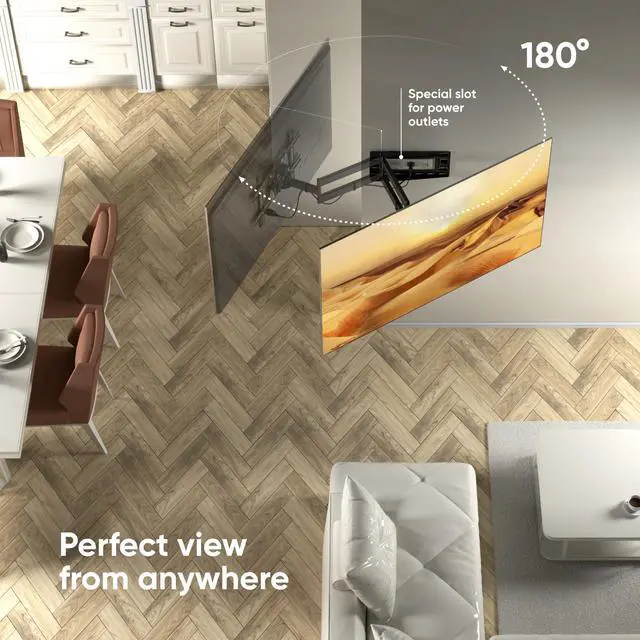 Alt view image 5 of 7 - ONKRON TV Wall Mount with Swivel and Tilt for Most 40-75 Inch TV up to 150 lbs, Full Motion TV Mount with Articulating Arms (28" Extension), TV Bracket Max VESA 600x400mm, 16 inch Studs (M7L) Black