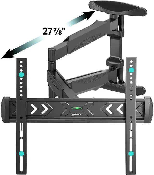 Main image of ONKRON Full Motion TV Wall Mount for 40 - 75 Inch TVs up to 77 lbs, Extendable TV Mount Swivel and Tilt, Articulating Arm VESA 100x100 - 400x400, Corner Television Wall Mount Bracket Black