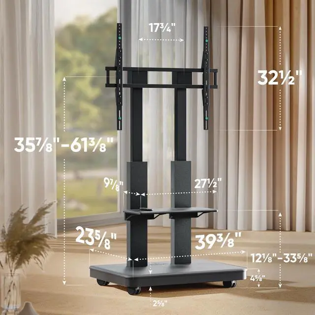 Alt view image 6 of 7 - ONKRON Motorized TV Stand on Wheels for 50-120 Inch Screen, max Load 276 lbs