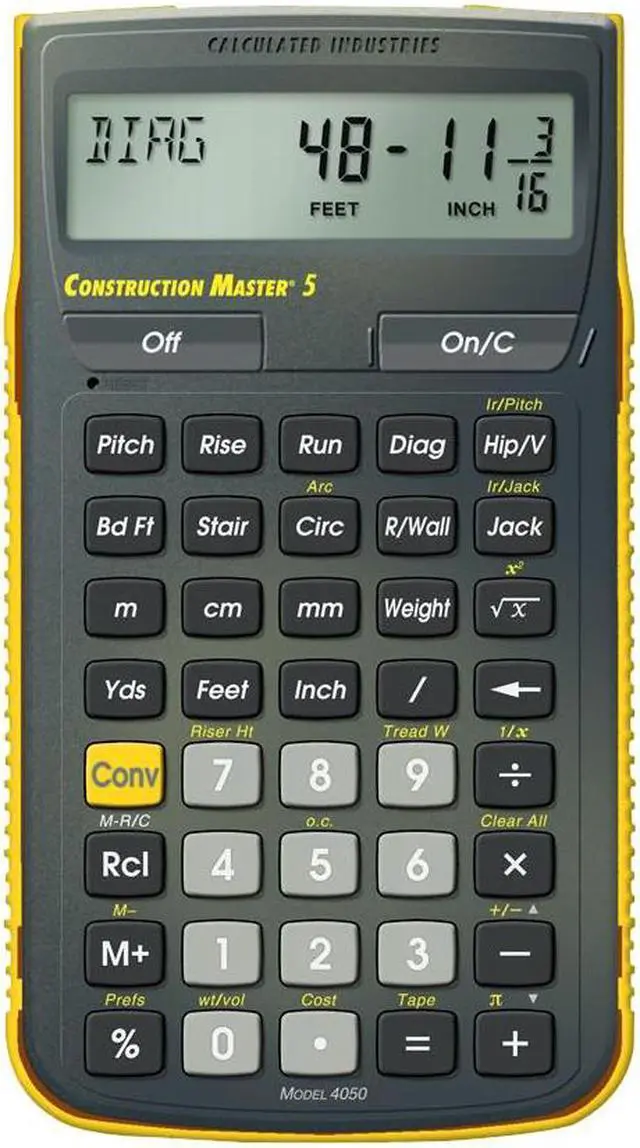 Alt view image 2 of 19 - CALCULATED INDUSTRIES 4050 Construction Calculator,5 5/8 Lx3 In W