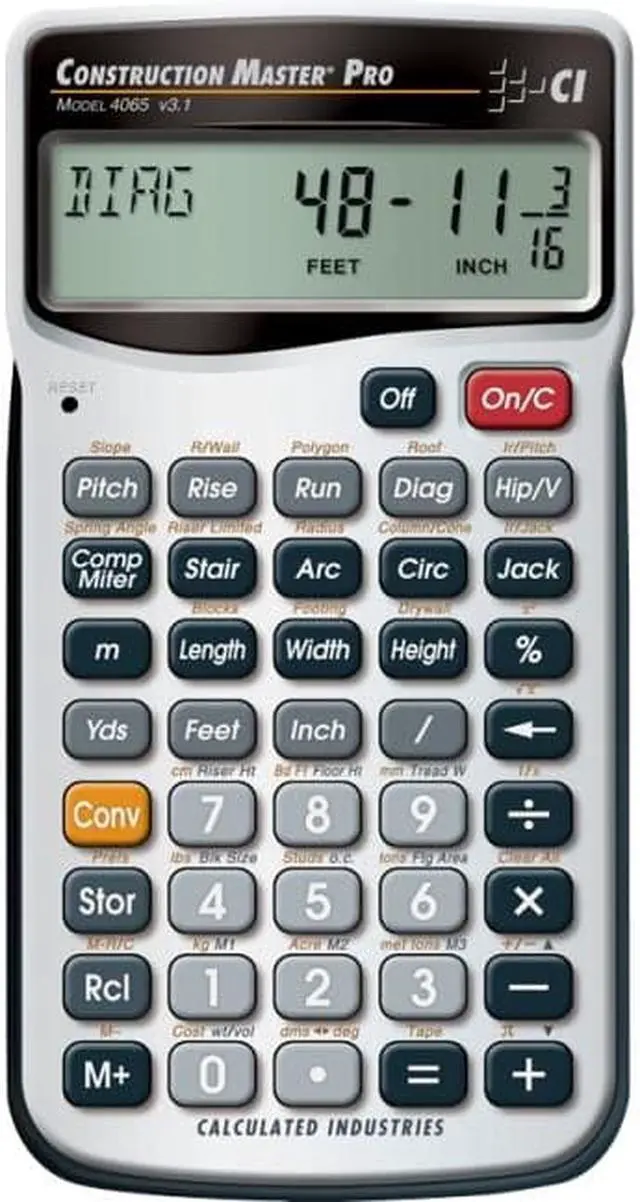 Alt view image 2 of 20 - CALCULATED INDUSTRIES 4065 Construction Calculator,Pro,5 5/8x3 In