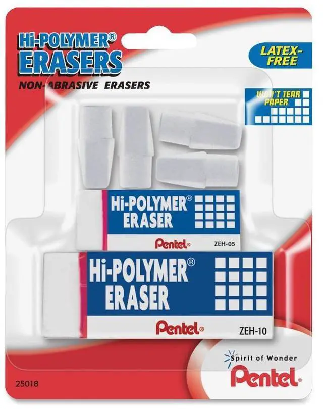 Alt view image 2 of 2 - Pentel Hi-Polymer Non-Abrasive Latex-Free Erasers