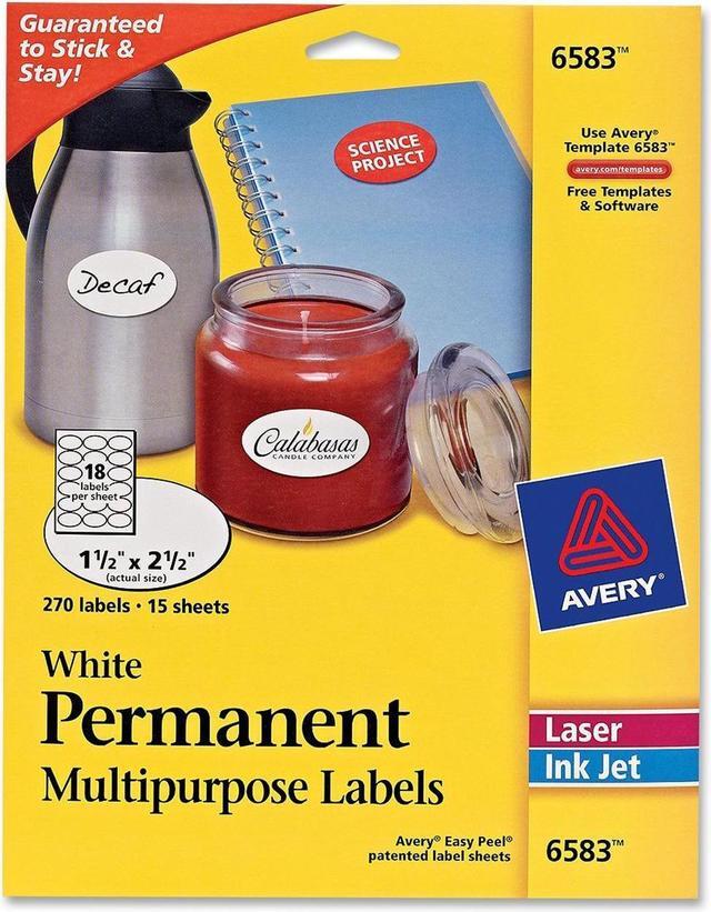 Alt view image 2 of 4 - Avery Printable Permanent Multipurpose Oval Labels