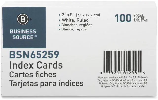 Alt view image 2 of 4 - Bus. Source Ruled White Index Cards