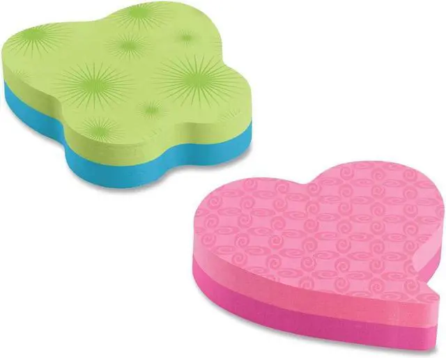 Main image of Post-it Super Sticky Notepads Heart 3"x3" 75 Sheets 2/PK AST 7350HRT