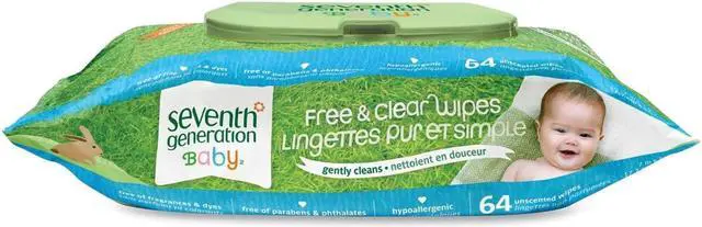 Alt view image 9 of 20 - Seventh Generation Baby Wipes - Free and Clear - 64 Count Diapers and Wipes