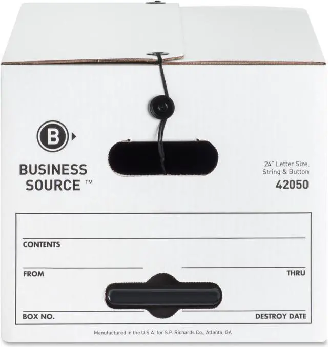 Alt view image 5 of 10 - Business Source Storage Boxes Letter 350 lbs. 12"x24"x10" 12/CT White 42050