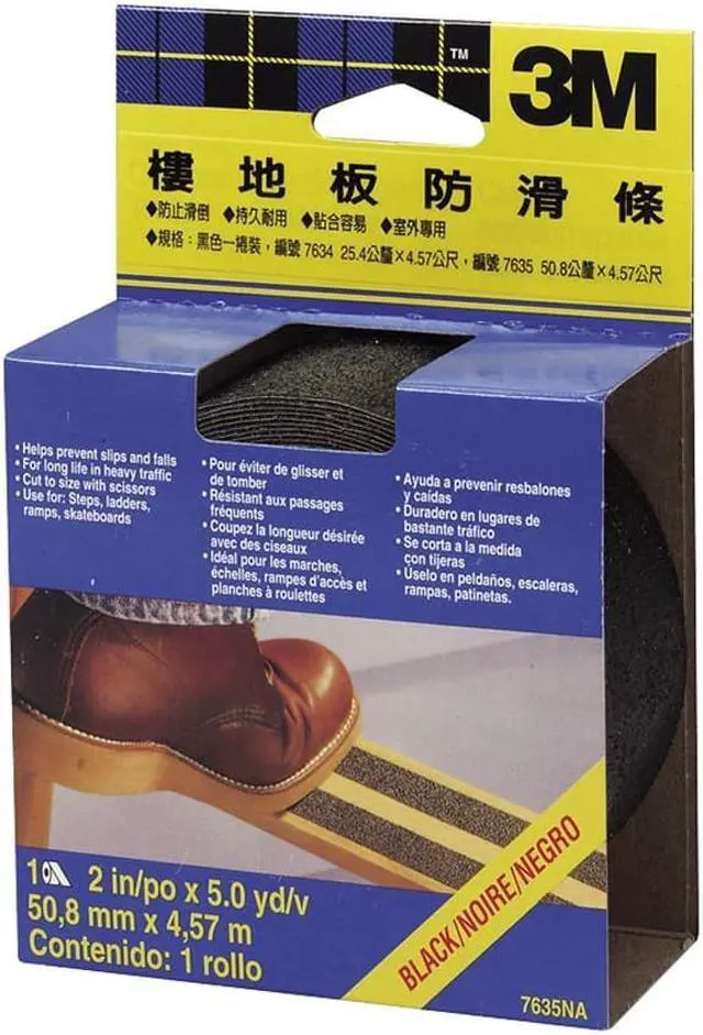 Alt view image 2 of 12 - 3m 7634NA Black 1 inch X 15 Step Ladder Safety Treads