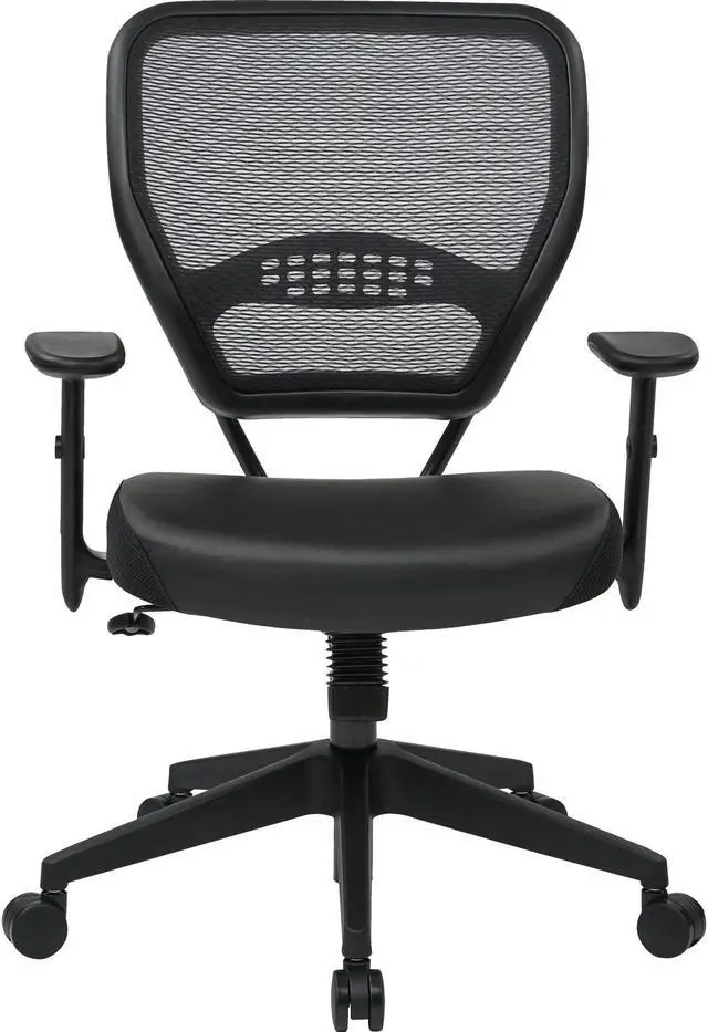 Alt view image 6 of 12 - Office Star 5700E - Space Seating Professional Dark Air Grid Back Managers Chair with Black Eco Leather Seat