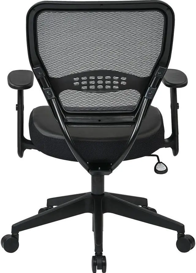 Alt view image 8 of 12 - Office Star 5700E - Space Seating Professional Dark Air Grid Back Managers Chair with Black Eco Leather Seat