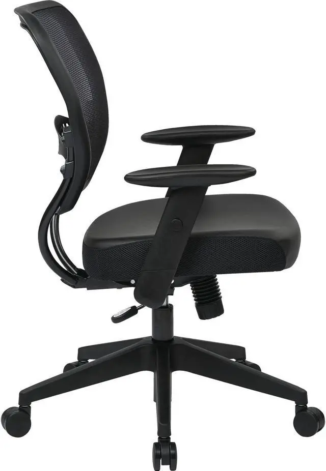 Alt view image 9 of 12 - Office Star 5700E - Space Seating Professional Dark Air Grid Back Managers Chair with Black Eco Leather Seat