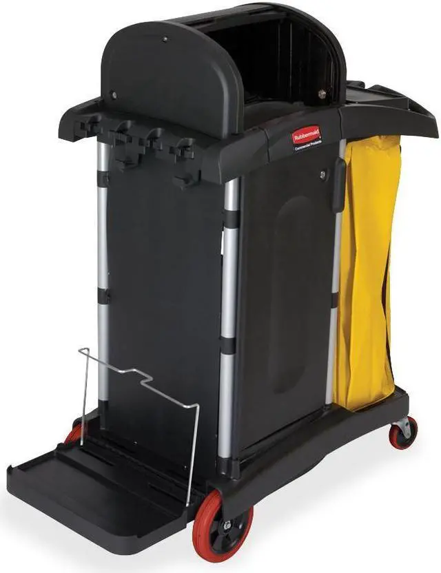 Main image of High-Security Healthcare Cleaning Cart, 22w x 48.25d x 53.5h, Black 9T7500BK