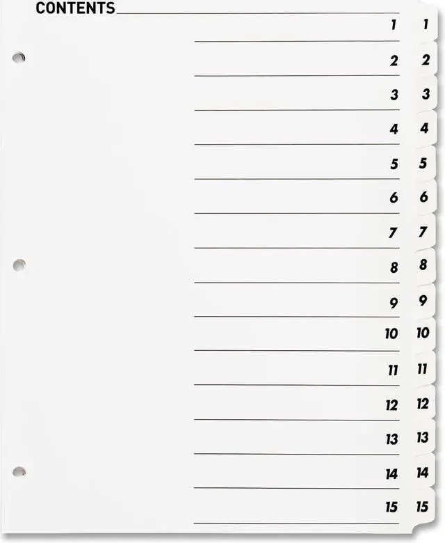 Main image of Sparco Quick Index Table Of Contents Divider