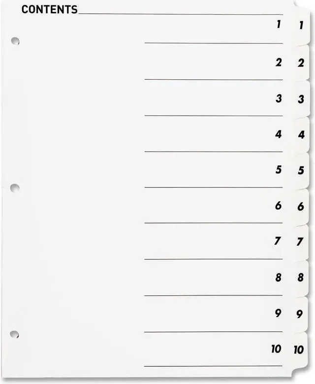 Main image of Sparco Quick Index Table Of Contents Divider