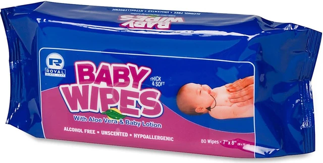 Royal Baby Wipe Unscented Refill Packed 12/80 - Newegg.com