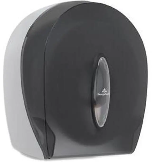 Alt view image 4 of 15 - Georgia Pacific 59009 Jumbo Jr. Bathroom Tissue Dispenser, 11.29" x 10.61" x 5.39", Translucent Smoke