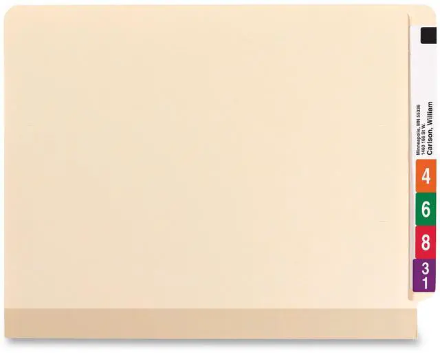 Alt view image 2 of 7 - Smead TUFF Laminated End Tab Fastener Folder 34105