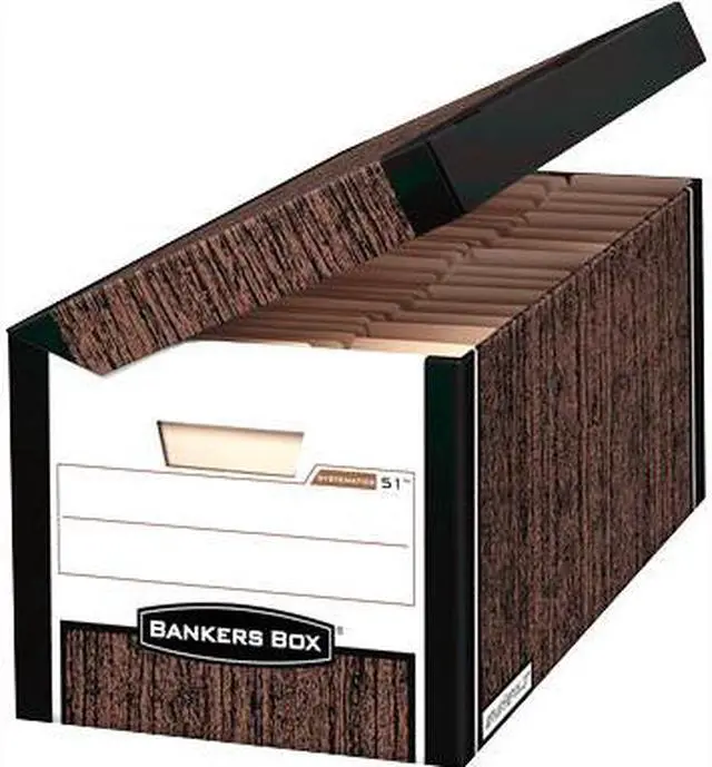 Alt view image 8 of 18 - Bankers Box SYSTEMATIC Med-Duty Storage Boxes Letter 12-1/8 x 24 x 10 Woodgrain