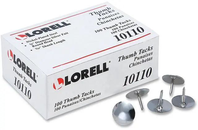 Alt view image 2 of 2 - Lorell 5/16" Steel Thumb Tacks