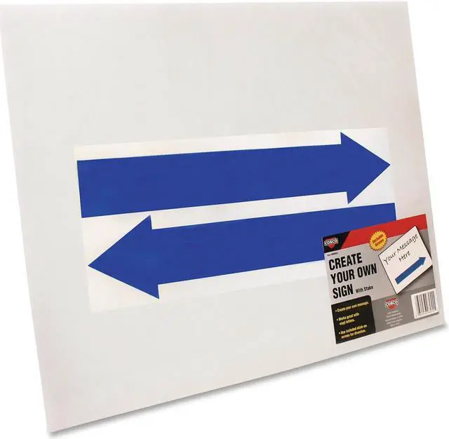 Alt view image 4 of 5 - COSCO 098055 Stake Sign, Blank White, Includes Directional Arrows, 15 x 19