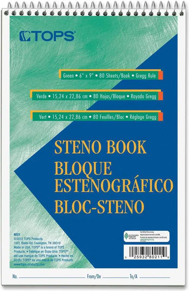 Alt view image 2 of 2 - TOPS Green Tint Steno Books