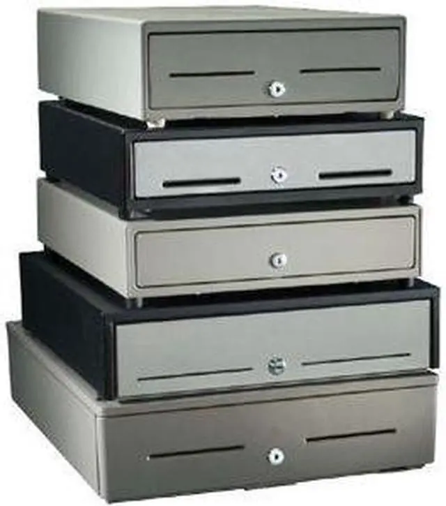 Alt view image 2 of 5 - NCR 2186-6400-9090 Black Compact Cash Drawer W/Us Till Kit, Stainless Steel Fr