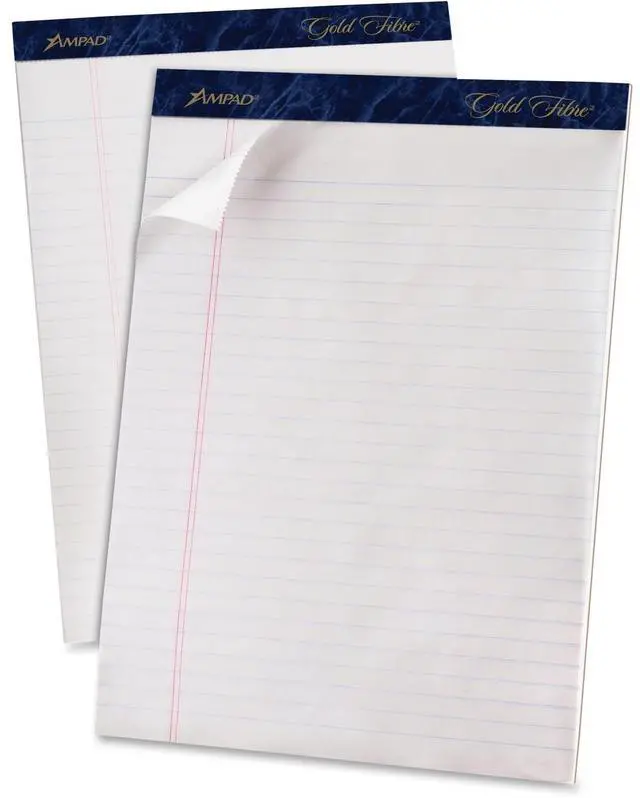 Alt view image 2 of 3 - Tops Gold Fibre Ruled Perforated Writing Pads