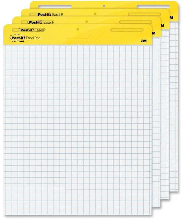 Alt view image 2 of 12 - Post-it 560VAD4PK Easel Pads Self-Stick Easel Pads, Quadrille, 25 x 30, White - 1 Carton (4 Pads)
