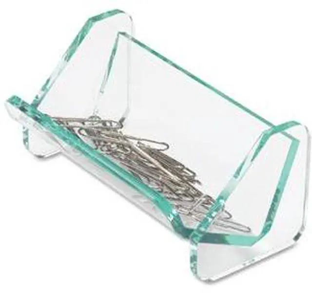 Alt view image 2 of 9 - Paper Clip Holder, 3-7/8"x2-1/2"x1-7/8", Clear/Green LLR80660