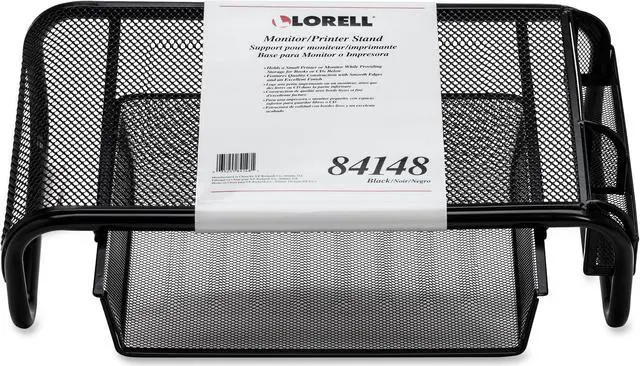 Alt view image 3 of 8 - Lorell Monitor/Printer Stand 20"x12"x5-1/4" Black Mesh 84148