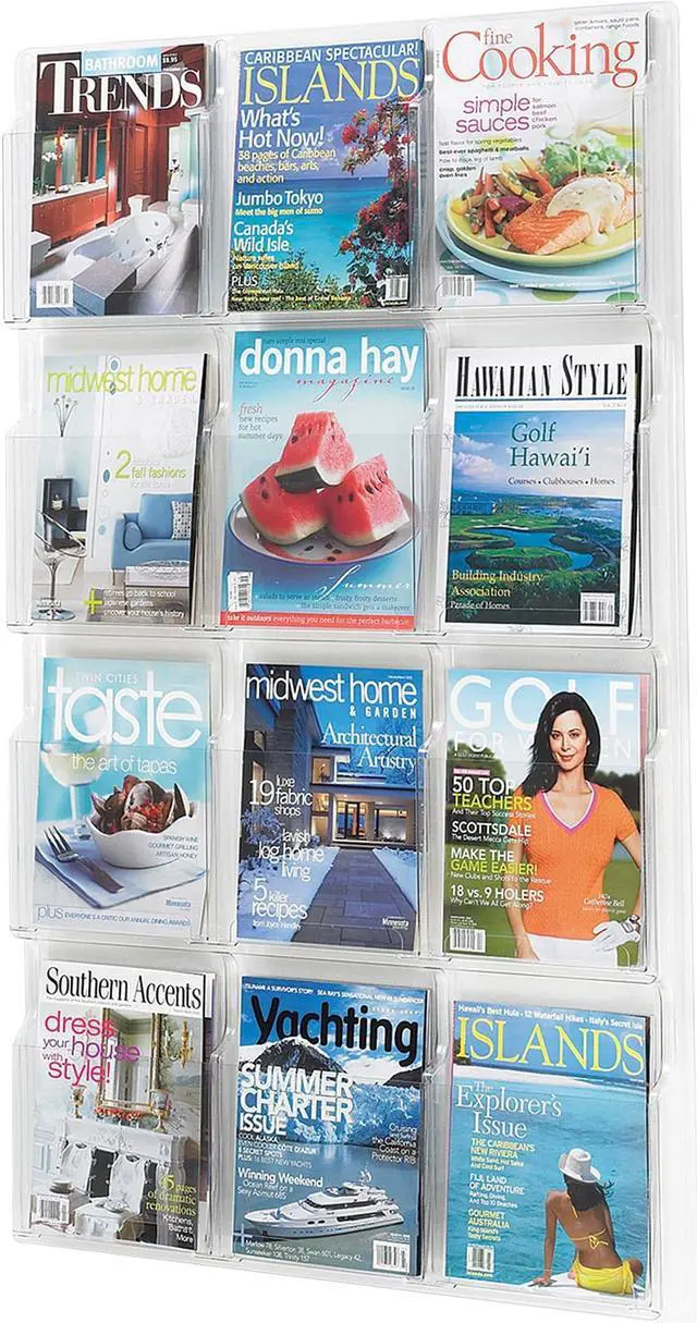 Alt view image 3 of 20 - Safco Reveal Clear Literature Displays 12 Compartments 30w x 2d x 49h Clear