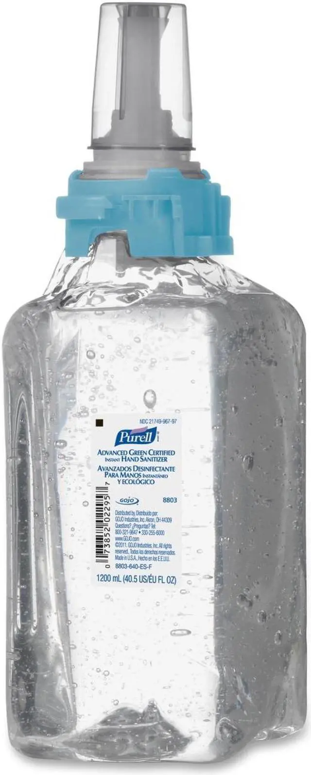 Main image of Purell 880303CT Advanced Green Certified Instant Hand Sanitizer Refill, 1200mL, FragranceFree, 3/Carton, 1 Carton