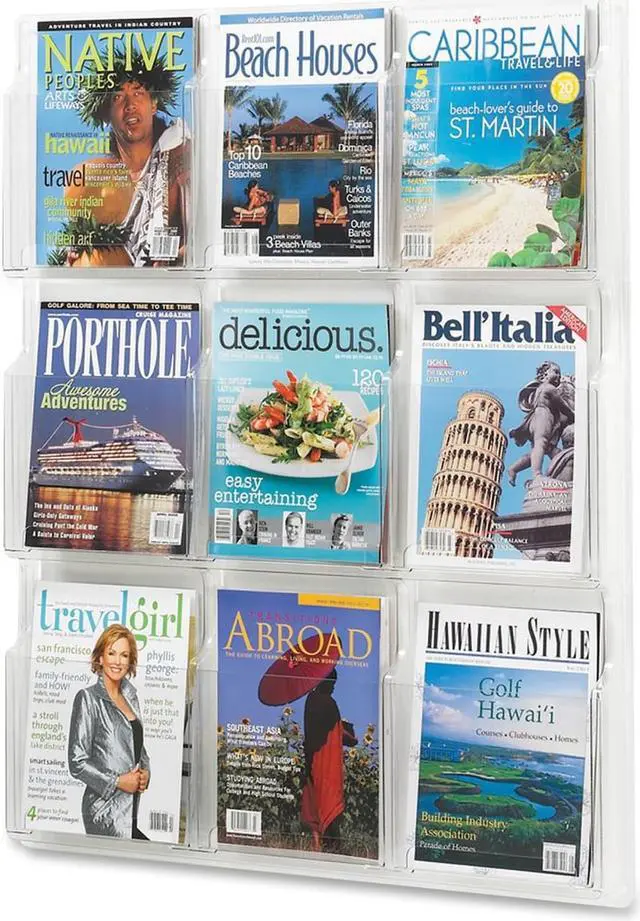 Alt view image 3 of 20 - Safco Reveal Clear Literature Displays Nine Compartments 30w x 2d x 36-3/4h