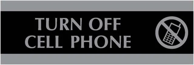 Alt view image 6 of 12 - Headline Sign Century Series Office Sign TURN OFF CELL PHONE 9 x 3 4759