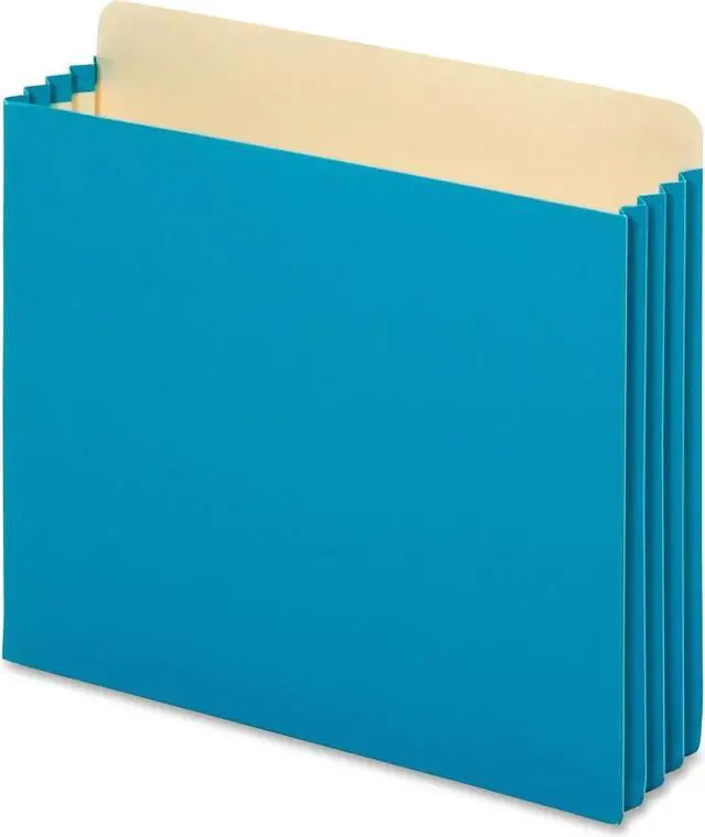 Alt view image 5 of 9 - 3 1/2 Inch Expansion File Pockets, Straight, Letter, Blue, 10/Box