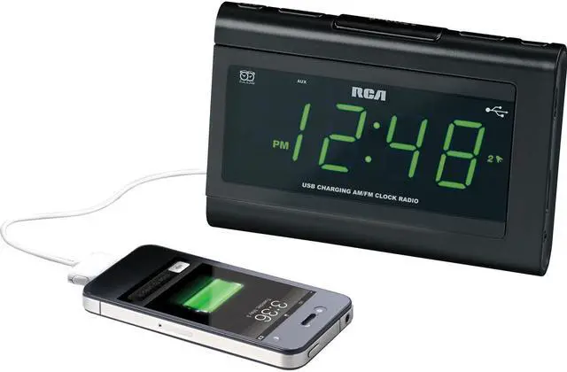 Alt view image 2 of 4 - RCA Dual Wake USB Charging Clock Radio RC142