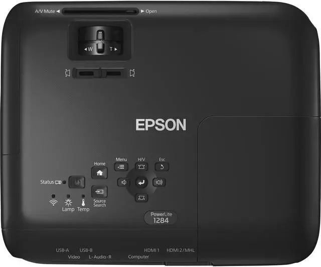 Alt view image 4 of 19 - Epson PowerLite 1284 Wireless HD WXGA 3LCD Projector