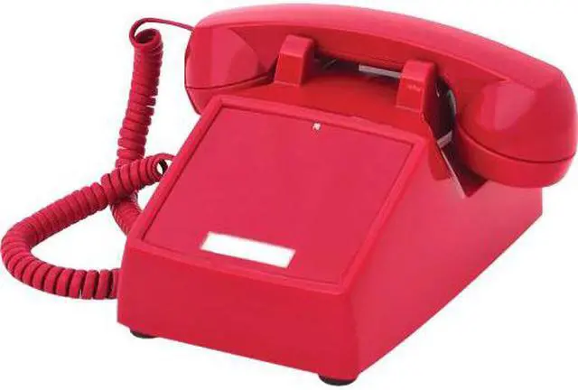 Alt view image 5 of 14 - Cortelco ITT-2500NDL-RD Desk No Dial - Red